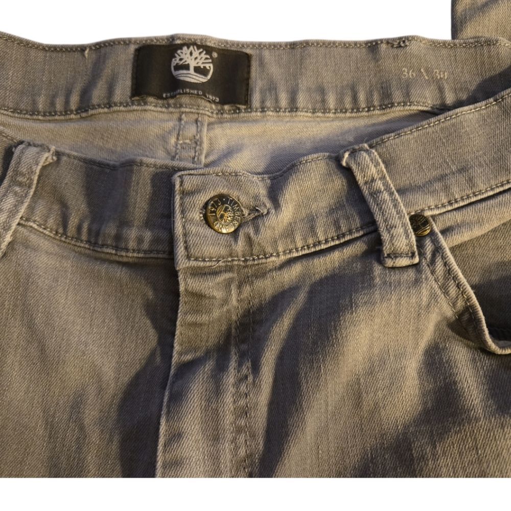 Timberland GrayWash Stretch Denim 36x30 Straight Jeans Mens - Picture 4 of 5